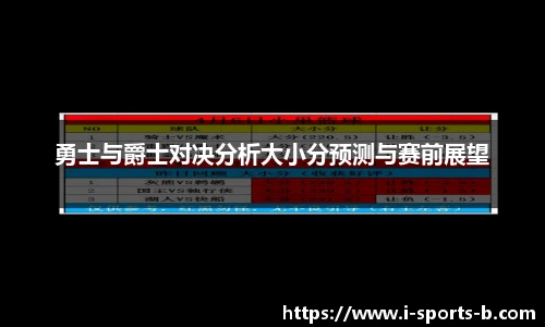 勇士与爵士对决分析大小分预测与赛前展望